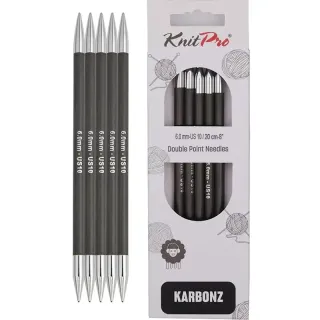 ponožkové jehlice Knitpro Karbonz 1,75 mm, 20 cm délka