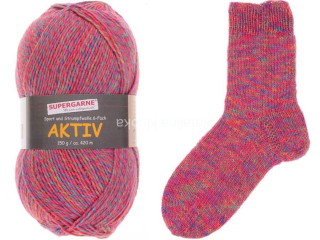 Aktiv 6-fach MOULINE ponožková 365-00 pink barevná
